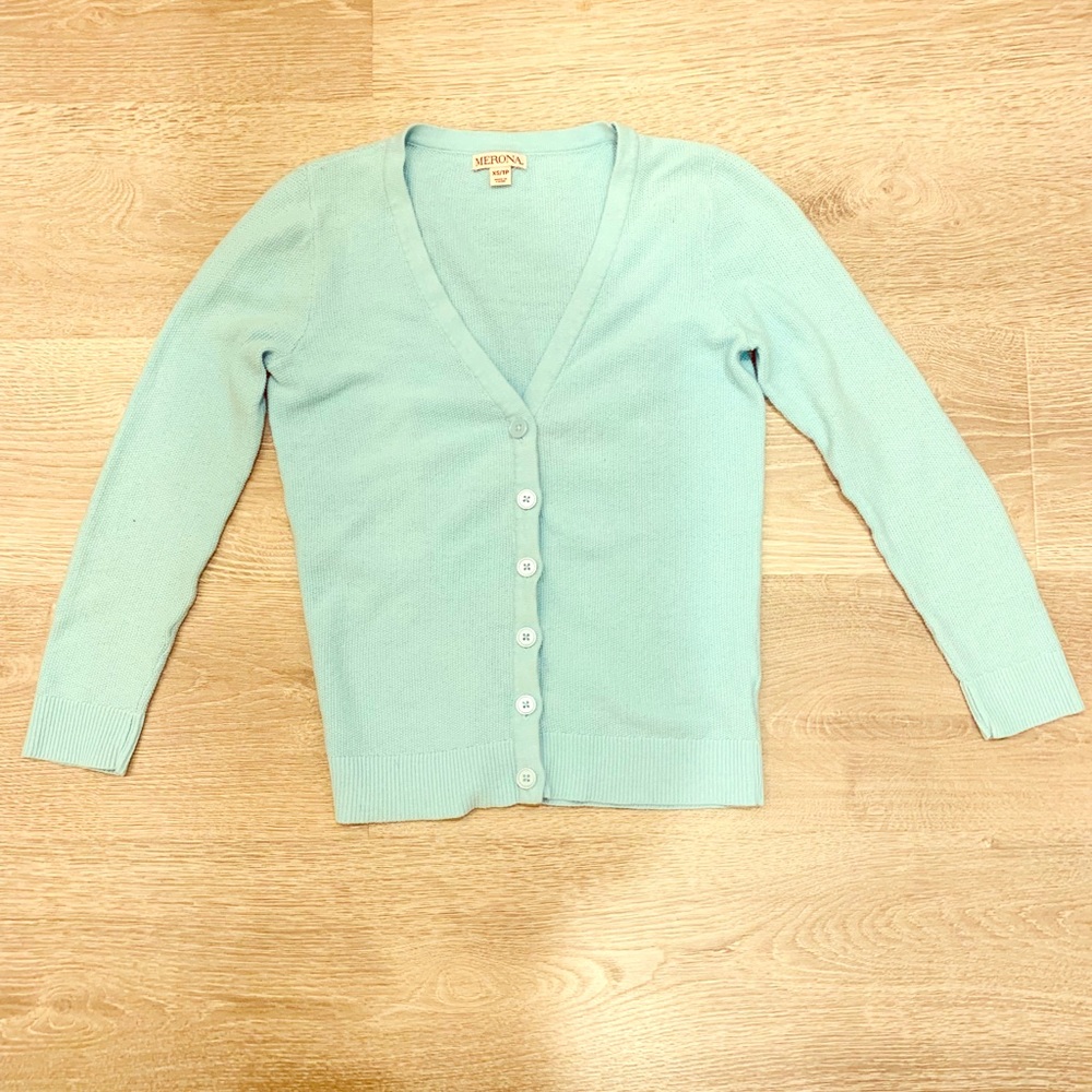 Baby blue button sweater